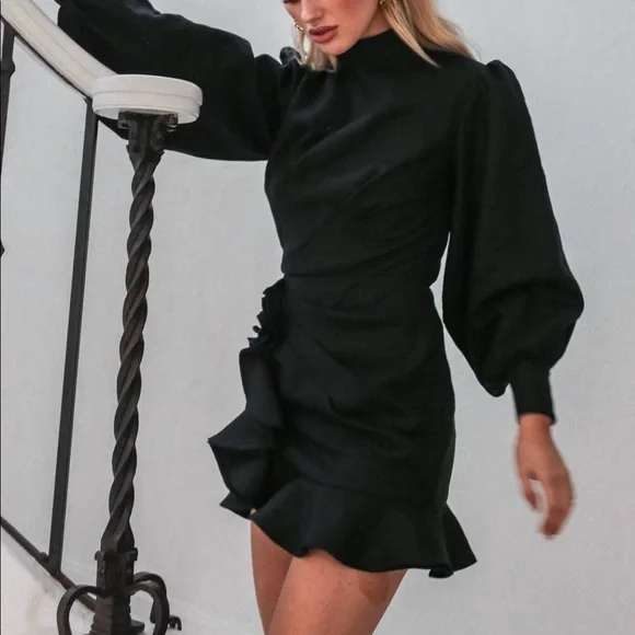 Sofia The Label Elsa Long Sleeve Linen Dress - Picture 5 of 14